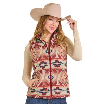 Rock N Roll Women's Red Reversible Quilted Vest