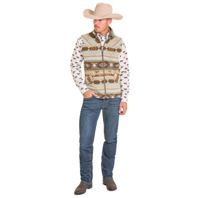 Rock & Roll Men's Brown Aztec Jacquard Wool