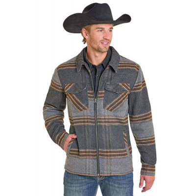 Rock & Roll Men's Plaid Full Zip Shirt Jacket