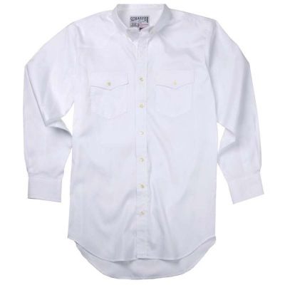 Schaefer Western Classic Pinpoint Button Down Shirt in White