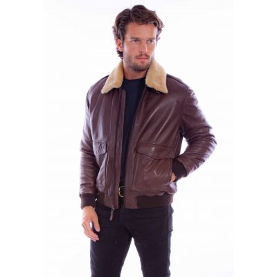 Scully Men's Brown Zip Front Bomber