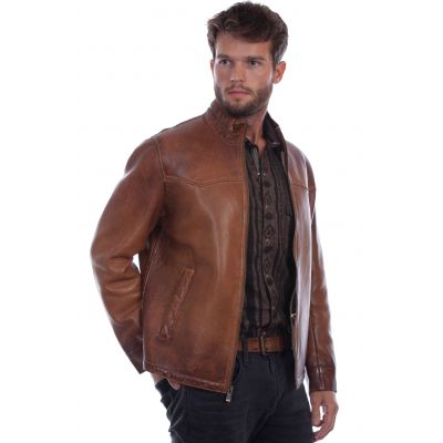 Scully Men's Cognac Leather Jacket
