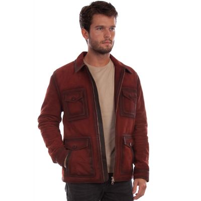 Scully Men's Wine Full Zip Jacket