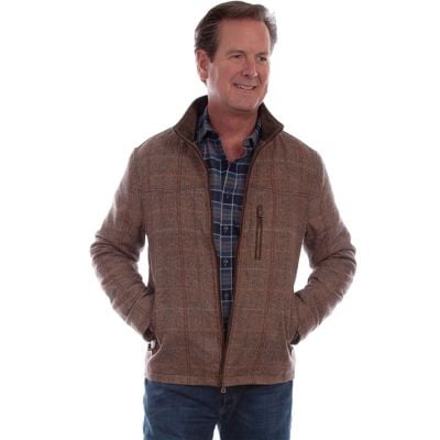 Scully Men's Zip Leather Trim Jacket