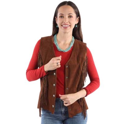 Scully Women's Suede Fringe Vest - Cafe Brown
