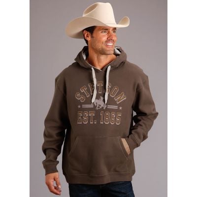 Stetson Men's Brown Logo Hoodie