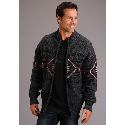 Stetson Men's Wool Blend Heather Knit Cardigan Sweater