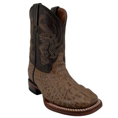 Tanner Mark Caiman Hornback Print Orix Saddle Tan Kid's Boot