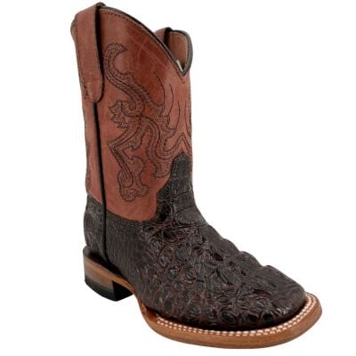 Tanner Mark Kid's Boone Caiman Print Leather Sole Boot