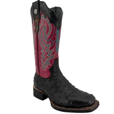 Tanner Mark Women's Ostrich Print Black Ropers