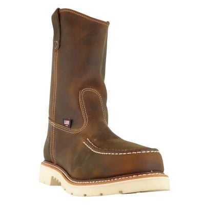 Thorogood American Heritage - 11" Trail Crazyhorse Safety Toe - Moc Toe Pull-On Wellington Work Boot