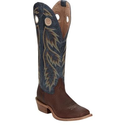 Tony Lama Men's 17" Merrit Square Toe Western Boot - Cognac/Navy