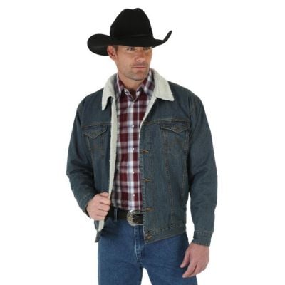 Wrangler Men's Denim Sherpa Lined Coat