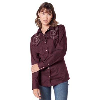 Wrangler Ladies Long Sleeve Western Shirt