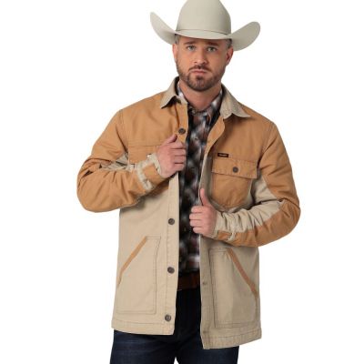 Wrangler® Men's Mixed Canvas Chore Coat - Khaki