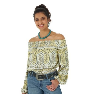 Wrangler® Retro® Ladies Off Shoulder Blouse