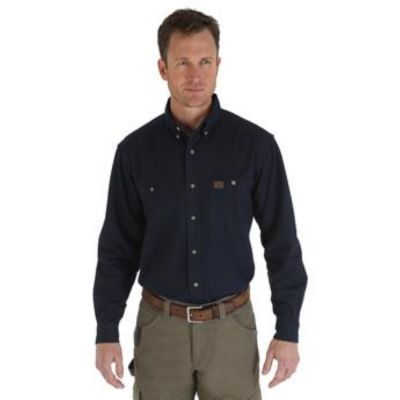 Wrangler® Riggs Workwear® Long Sleeve Button Down Solid Twill Work Shirt