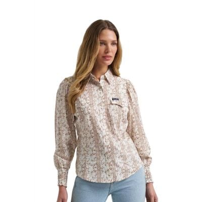 Wrangler Women's Americana Puff Sleeve Blouse