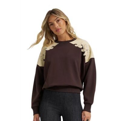 Wrangler Women's Brown Lainey Crew Sweatshirt