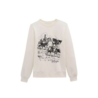 Wrangler Women's Off White Crew Fleece