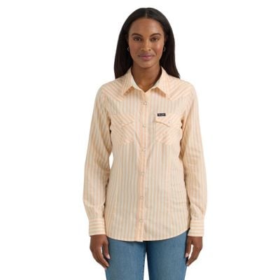 Wrangler Women's Pink Retro Western Dress Snap Top