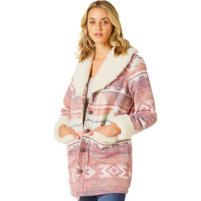 Wrangler® Women's Retro® Southwest Print Coat - Rosa Pink
