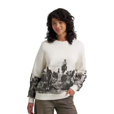 Wrangler Women's White Crew Fleece