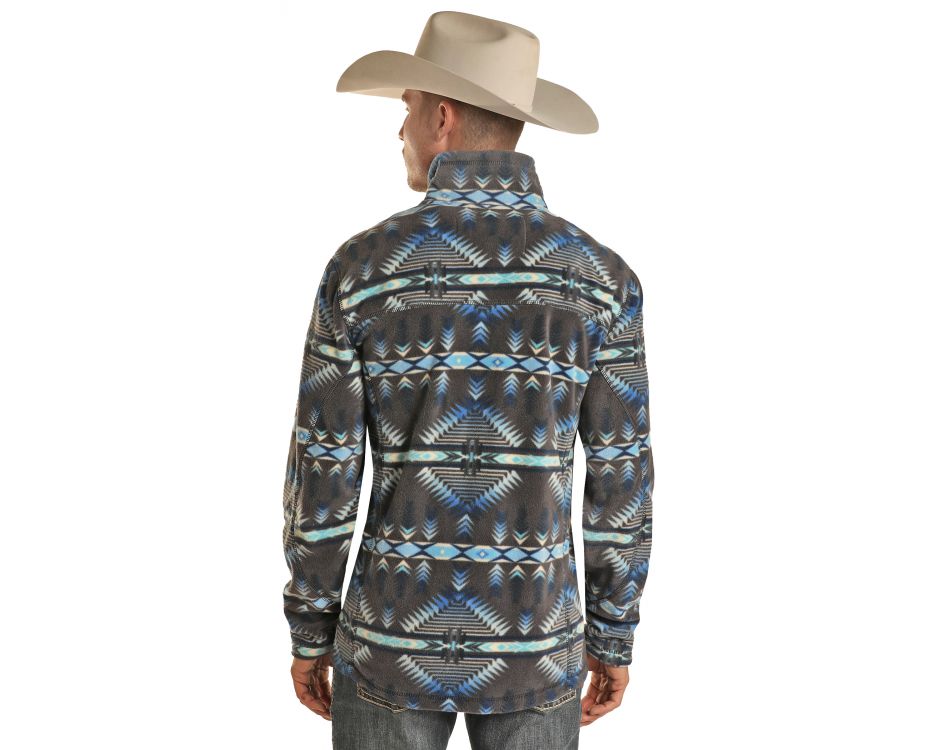 Aztec Printed Fleece Pullover,Dm91c01823