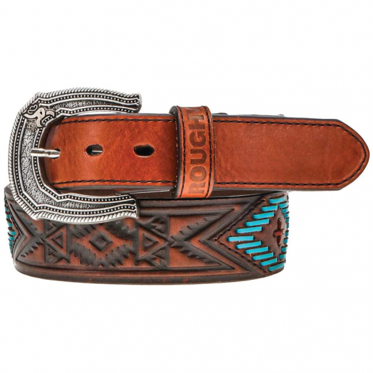 Hooey Choctaw Roughy Tooled With Lacing Belt 