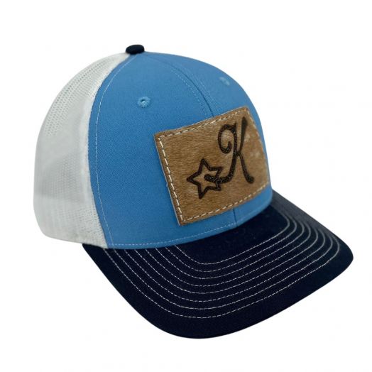 Kleinschmidts Columbia Blue, White & Navy K Brand Hair On Patch Hat