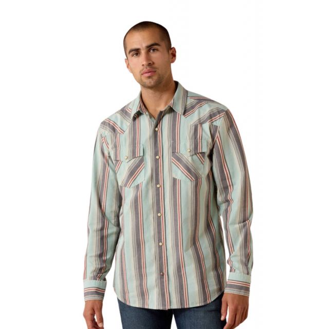 Ariat Men's Blue Retro Hesperus Fitted Snap Shirt