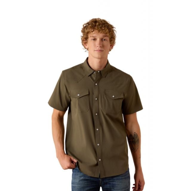Ariat Men's Olive Frontier VenTEK Snap Shirt