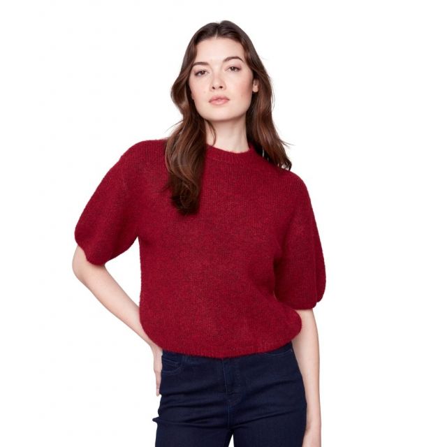 Charlie B Women's Cabernet Elbow Sleeves Sweater