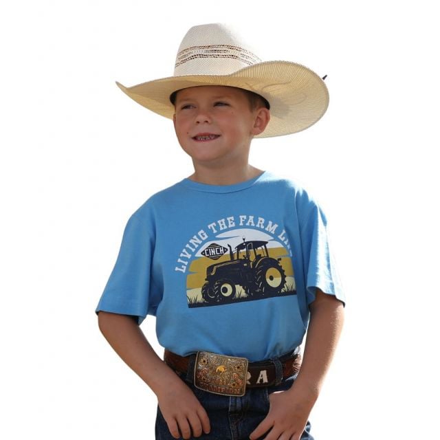 Cinch Boy's Blue Short Sleeve Tee