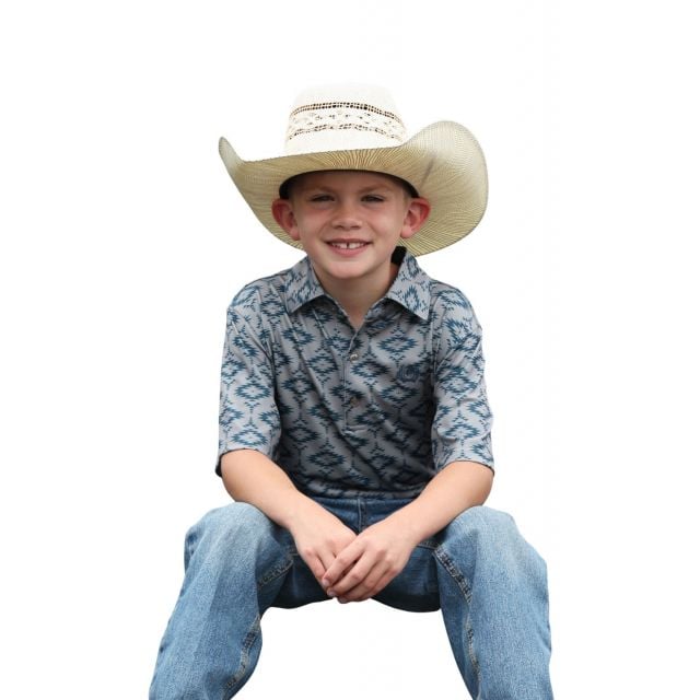 Cinch Boy's Gray Short Sleeve Polo