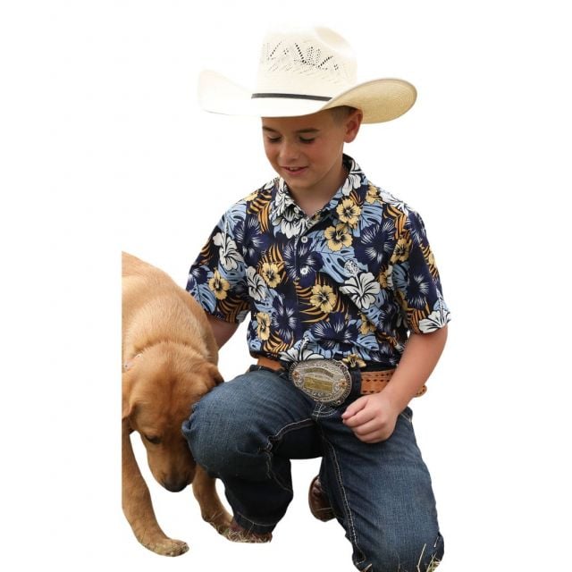 Cinch Boy's Short Sleeve Print Polo