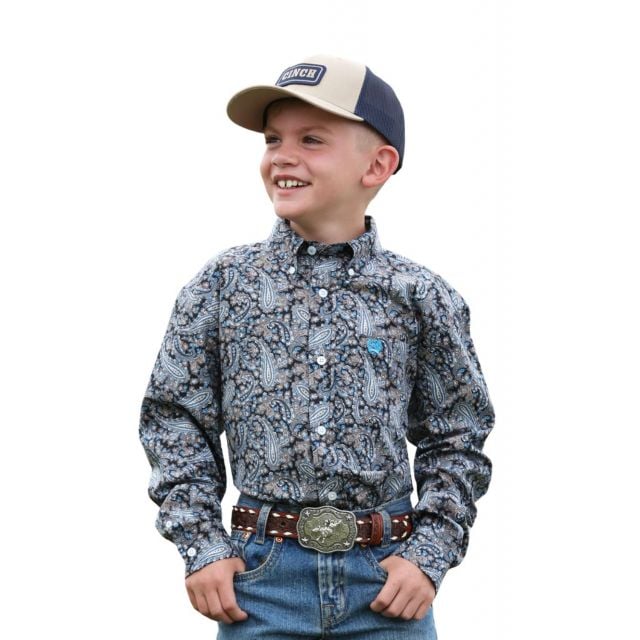 Cinch Boys's (Matching Dads) Multi Print Long Sleeve Shirt