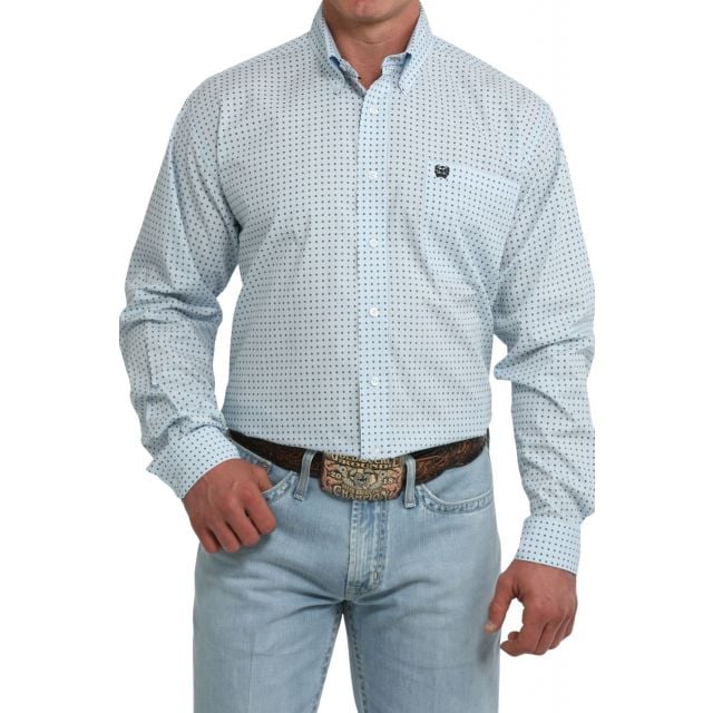 Cinch Men's Blue Long Sleeve Shirt