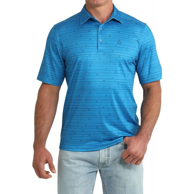 Cinch Men's Blue (Matching Boys) Short Sleeve Arenaflex Polo