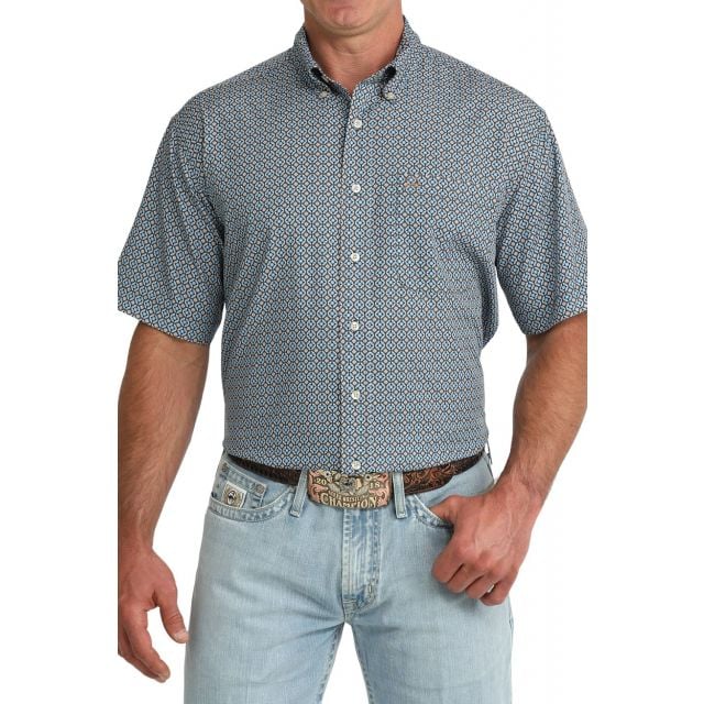 Cinch Men's Blue Short Sleeve Arenaflex Shirt