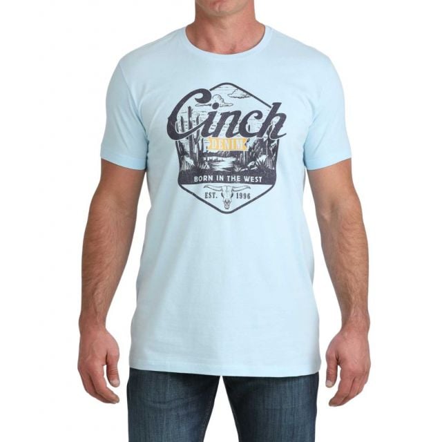 Cinch Men's Blue Short Sleeve Tee