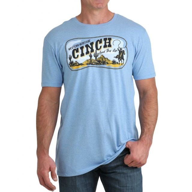 Cinch Men's Blue Short Sleeve Tee