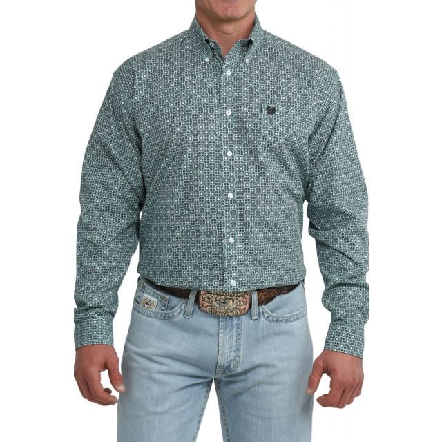 Cinch Men's Green Long Sleeve Shirt