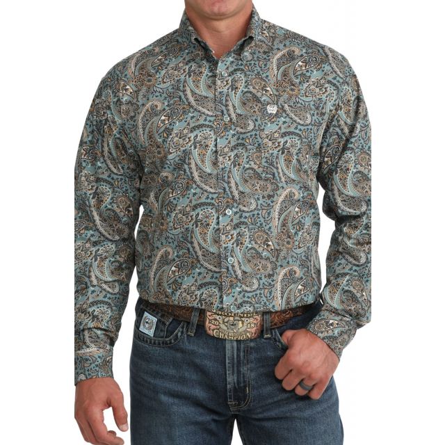 Cinch Men's Long Sleeve Print Shirt