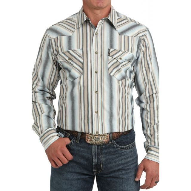 Cinch Men's Long Sleeve Stripe Shirt