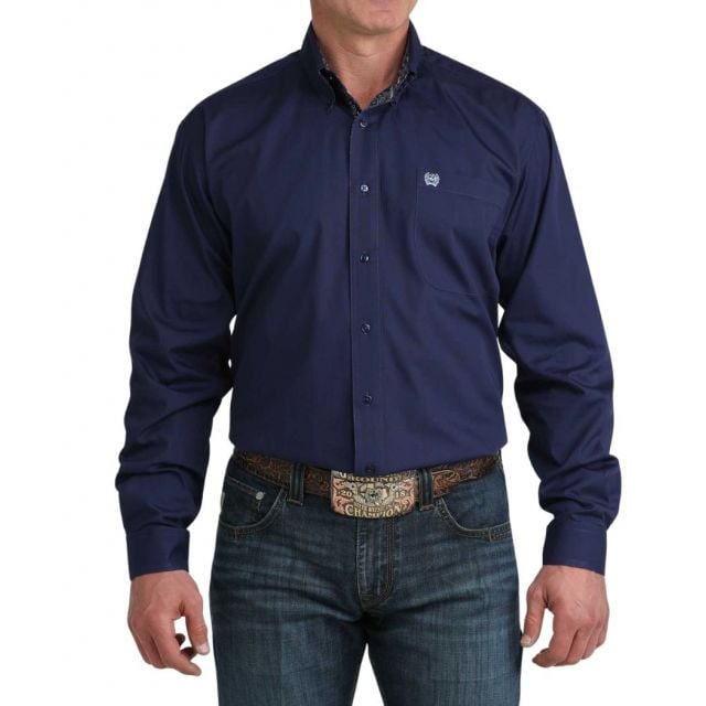 Cinch Men's (Matching Boys) Solid Royal Long Sleeve Shirt