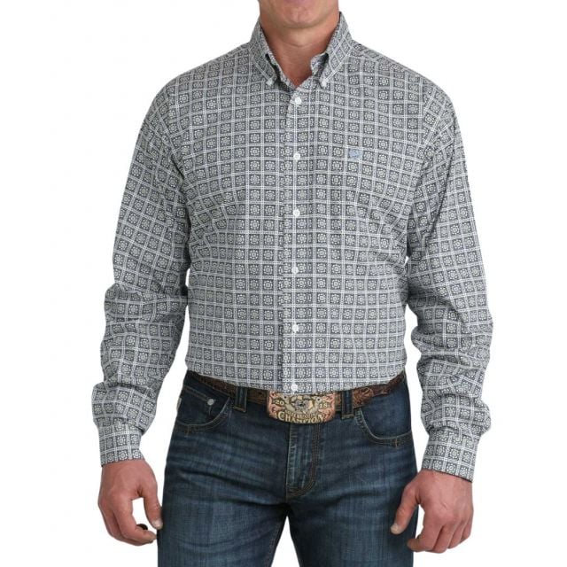 Cinch Men's (Matching Boys) White Long Sleeve Print Shirt