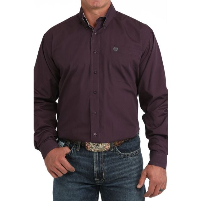 Cinch Men's Purple LS solid Shirt