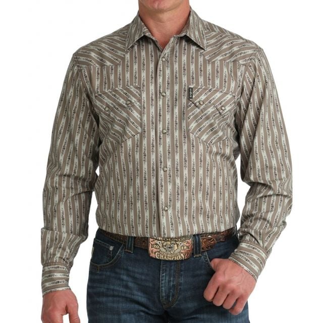 Cinch Men's Stone Long Sleeve Print Shirt