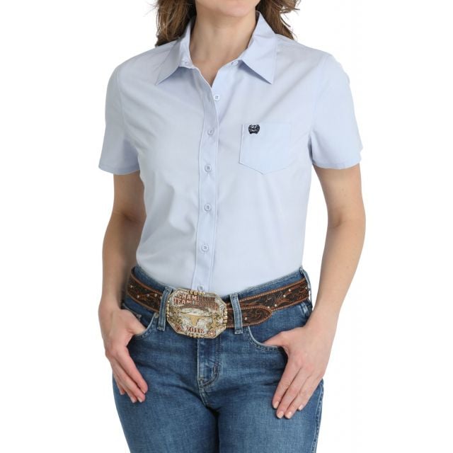 Cinch Women's Blue Short Sleeve Arenaflex Shirt